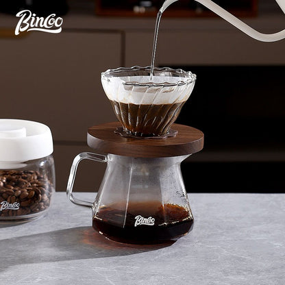 BINCOO Pour Over Coffee Pot Glass Filter Cup Coffee Sharing Pot Set Home Coffee Brewing Pot 400ML/600ML