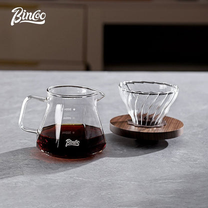 BINCOO Pour Over Coffee Pot Glass Filter Cup Coffee Sharing Pot Set Home Coffee Brewing Pot 400ML/600ML