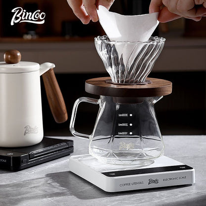 BINCOO Pour Over Coffee Pot Glass Filter Cup Coffee Sharing Pot Set Home Coffee Brewing Pot 400ML/600ML