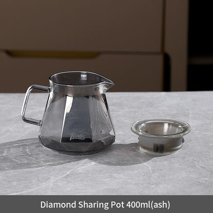 BINCOO Pour Over Coffee Pot Glass Filter Cup Coffee Sharing Pot Set Home Coffee Brewing Pot 400ML/600ML