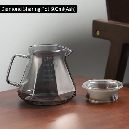 BINCOO Pour Over Coffee Pot Glass Filter Cup Coffee Sharing Pot Set Home Coffee Brewing Pot 400ML/600ML