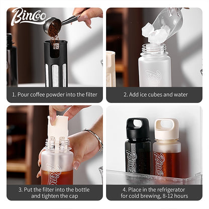 BINCOO 300ML Coffee Cold Brew Mug Can be Stored in the Refrigerator Portable and Lightweight for Office and Outdoor