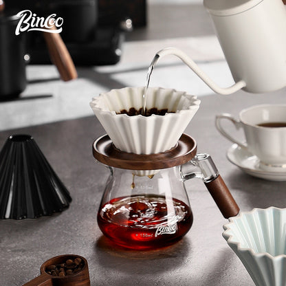 BINCOO Hand Brewed Coffee Filter Cup Ceramic Coffee Drip Filter V60 Coffee Utensil for Pour Over Coffee