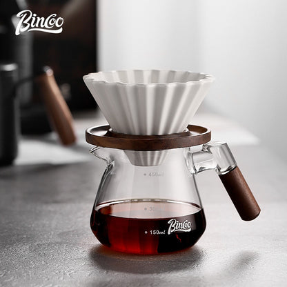 BINCOO Hand Brewed Coffee Filter Cup Ceramic Coffee Drip Filter V60 Coffee Utensil for Pour Over Coffee