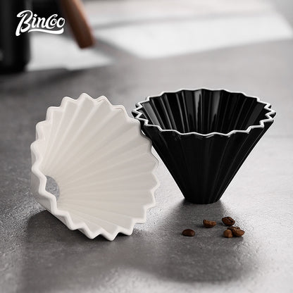 BINCOO Hand Brewed Coffee Filter Cup Ceramic Coffee Drip Filter V60 Coffee Utensil for Pour Over Coffee