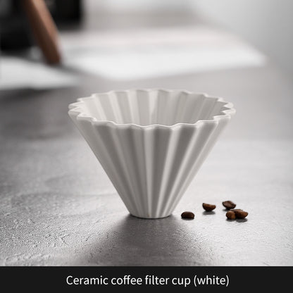 BINCOO Hand Brewed Coffee Filter Cup Ceramic Coffee Drip Filter V60 Coffee Utensil for Pour Over Coffee