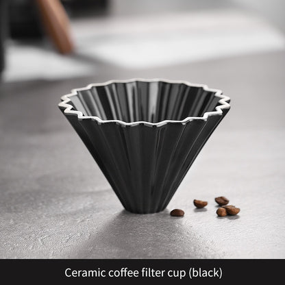 BINCOO Hand Brewed Coffee Filter Cup Ceramic Coffee Drip Filter V60 Coffee Utensil for Pour Over Coffee