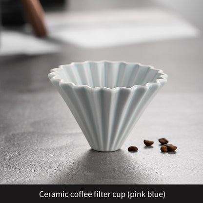 BINCOO Hand Brewed Coffee Filter Cup Ceramic Coffee Drip Filter V60 Coffee Utensil for Pour Over Coffee