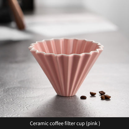 BINCOO Hand Brewed Coffee Filter Cup Ceramic Coffee Drip Filter V60 Coffee Utensil for Pour Over Coffee