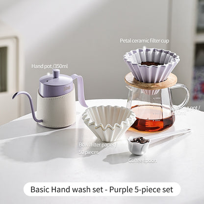 BINCOO Hand Brew Coffee Pot Set Filter Coffee Apparatus Sharing Pot Home Small Hand Grinder Coffee Maker Set