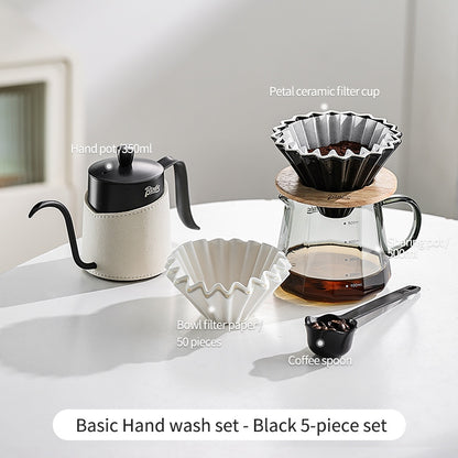 BINCOO Hand Brew Coffee Pot Set Filter Coffee Apparatus Sharing Pot Home Small Hand Grinder Coffee Maker Set