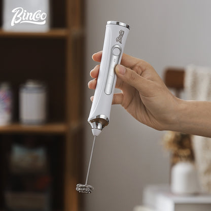 BINCOO Electric Milk Frother Coffee Latte Art Vat Automatic Milk Beater Handheld Compact Stirring Stick