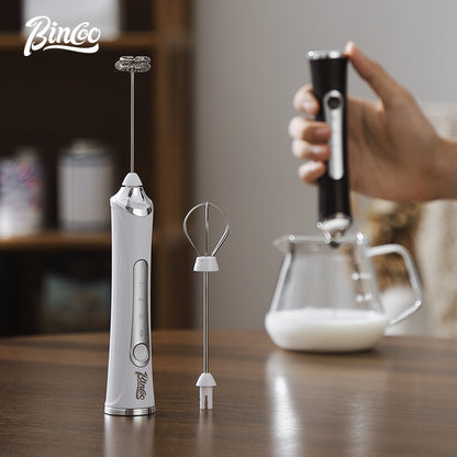 BINCOO Electric Milk Frother Coffee Latte Art Vat Automatic Milk Beater Handheld Compact Stirring Stick