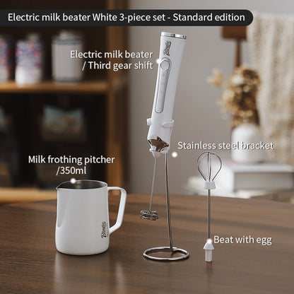 BINCOO Electric Milk Frother Coffee Latte Art Vat Automatic Milk Beater Handheld Compact Stirring Stick