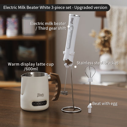 BINCOO Electric Milk Frother Coffee Latte Art Vat Automatic Milk Beater Handheld Compact Stirring Stick