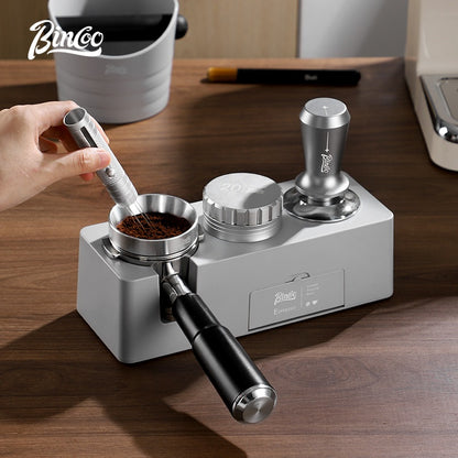 BINCOO Coffee Base Set Coffee Press Hammer Cloth Powder Dispenser 3 Piece Coffee Maker Handle Storage Base Espresso Appliances 51/58MM