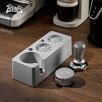 BINCOO Coffee Base Set Coffee Press Hammer Cloth Powder Dispenser 3 Piece Coffee Maker Handle Storage Base Espresso Appliances 51/58MM
