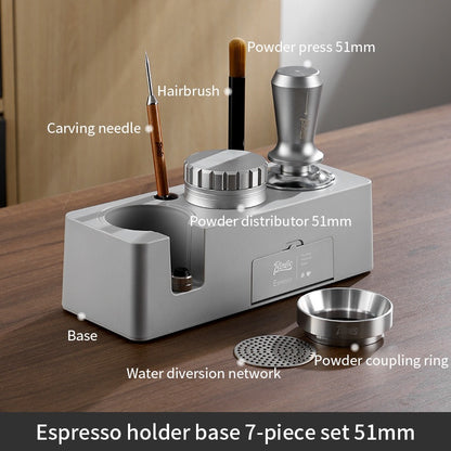BINCOO Coffee Base Set Coffee Press Hammer Cloth Powder Dispenser 3 Piece Coffee Maker Handle Storage Base Espresso Appliances 51/58MM