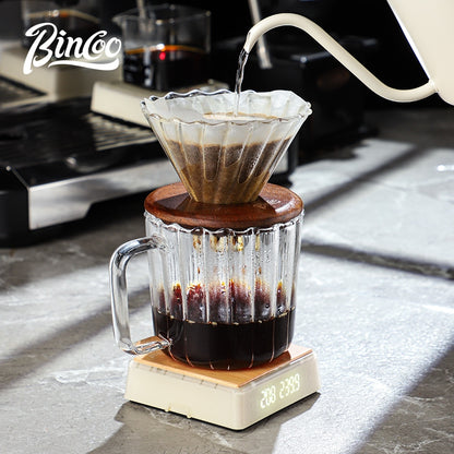 BINCOO Coffee Electronic Scale Espresso Hand Brewed Coffee Beans Weigher Special Mini Intelligent Scale Automatic Timing Weighing Portable