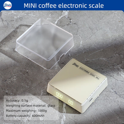 BINCOO Coffee Electronic Scale Espresso Hand Brewed Coffee Beans Weigher Special Mini Intelligent Scale Automatic Timing Weighing Portable