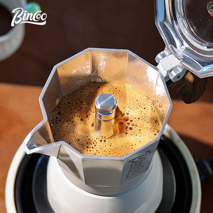 BINCOO Double Valve Moka Pot Set Home Brewing Coffee Pot Italian Mini Manual Grinder Set Coffee Utensils Set 2Cups