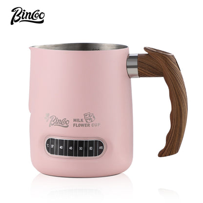 BINCOO Coffee Latte Art Cup Coffee Tank Thickened Milk Foam Cup Coffee Utensil  304 Stainless Steel Large Capacity 600ML