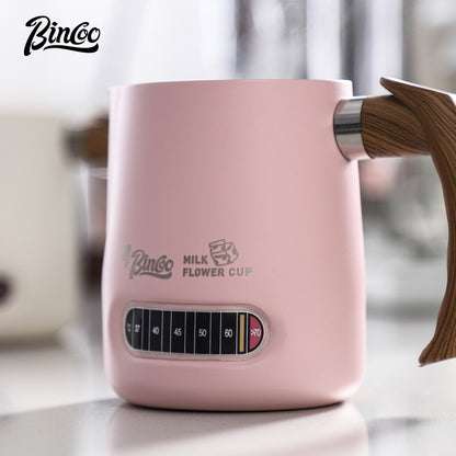 BINCOO Coffee Latte Art Cup Coffee Tank Thickened Milk Foam Cup Coffee Utensil  304 Stainless Steel Large Capacity 600ML