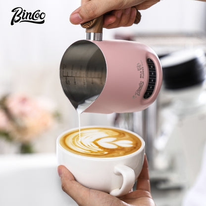 BINCOO Coffee Latte Art Cup Coffee Tank Thickened Milk Foam Cup Coffee Utensil  304 Stainless Steel Large Capacity 600ML