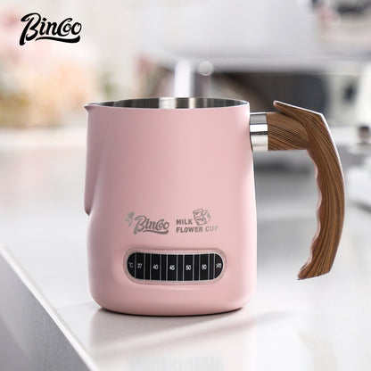 BINCOO Coffee Latte Art Cup Coffee Tank Thickened Milk Foam Cup Coffee Utensil  304 Stainless Steel Large Capacity 600ML