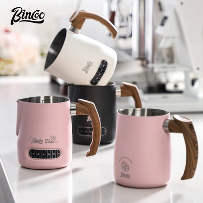 BINCOO Coffee Latte Art Cup Coffee Tank Thickened Milk Foam Cup Coffee Utensil  304 Stainless Steel Large Capacity 600ML