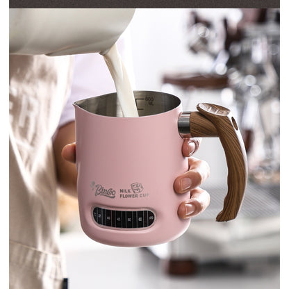 BINCOO Coffee Latte Art Cup Coffee Tank Thickened Milk Foam Cup Coffee Utensil  304 Stainless Steel Large Capacity 600ML