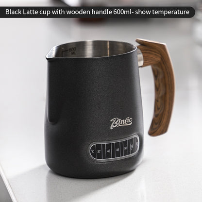 BINCOO Coffee Latte Art Cup Coffee Tank Thickened Milk Foam Cup Coffee Utensil  304 Stainless Steel Large Capacity 600ML