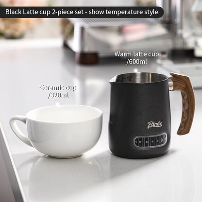 BINCOO Coffee Latte Art Cup Coffee Tank Thickened Milk Foam Cup Coffee Utensil  304 Stainless Steel Large Capacity 600ML
