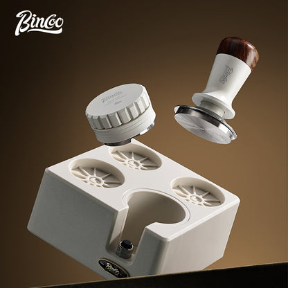 BINCOO Coffee Tamping Hammer Base Set Powder Spreader Tamper Set Coffee Machine Handle Filling Storage Rack Italian Coffee Utensils 51/58MM