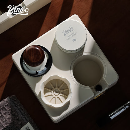 BINCOO Coffee Tamping Hammer Base Set Powder Spreader Tamper Set Coffee Machine Handle Filling Storage Rack Italian Coffee Utensils 51/58MM
