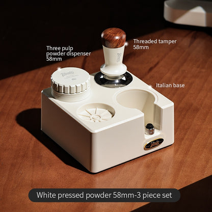 BINCOO Coffee Tamping Hammer Base Set Powder Spreader Tamper Set Coffee Machine Handle Filling Storage Rack Italian Coffee Utensils 51/58MM