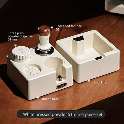 BINCOO Coffee Tamping Hammer Base Set Powder Spreader Tamper Set Coffee Machine Handle Filling Storage Rack Italian Coffee Utensils 51/58MM