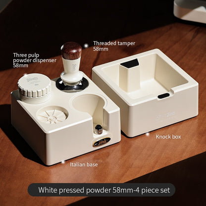 BINCOO Coffee Tamping Hammer Base Set Powder Spreader Tamper Set Coffee Machine Handle Filling Storage Rack Italian Coffee Utensils 51/58MM