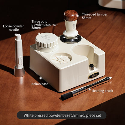 BINCOO Coffee Tamping Hammer Base Set Powder Spreader Tamper Set Coffee Machine Handle Filling Storage Rack Italian Coffee Utensils 51/58MM