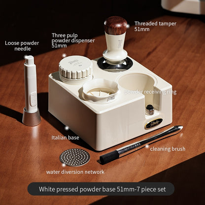 BINCOO Coffee Tamping Hammer Base Set Powder Spreader Tamper Set Coffee Machine Handle Filling Storage Rack Italian Coffee Utensils 51/58MM