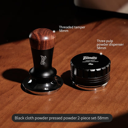 BINCOO Coffee Tamping Hammer Base Set Powder Spreader Tamper Set Coffee Machine Handle Filling Storage Rack Italian Coffee Utensils 51/58MM