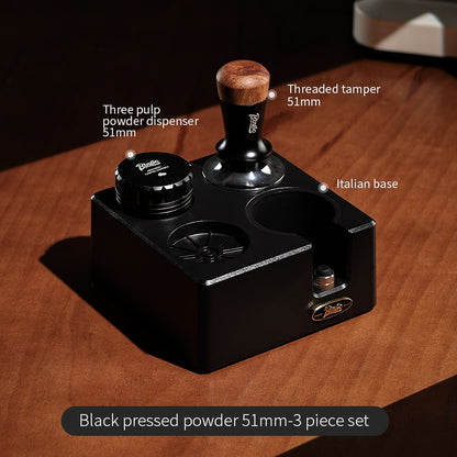 BINCOO Coffee Tamping Hammer Base Set Powder Spreader Tamper Set Coffee Machine Handle Filling Storage Rack Italian Coffee Utensils 51/58MM