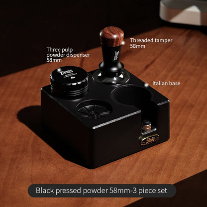 BINCOO Coffee Tamping Hammer Base Set Powder Spreader Tamper Set Coffee Machine Handle Filling Storage Rack Italian Coffee Utensils 51/58MM