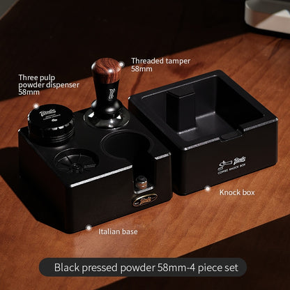 BINCOO Coffee Tamping Hammer Base Set Powder Spreader Tamper Set Coffee Machine Handle Filling Storage Rack Italian Coffee Utensils 51/58MM
