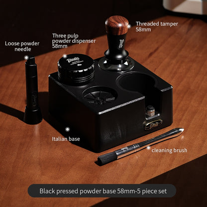BINCOO Coffee Tamping Hammer Base Set Powder Spreader Tamper Set Coffee Machine Handle Filling Storage Rack Italian Coffee Utensils 51/58MM