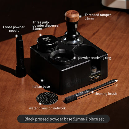 BINCOO Coffee Tamping Hammer Base Set Powder Spreader Tamper Set Coffee Machine Handle Filling Storage Rack Italian Coffee Utensils 51/58MM