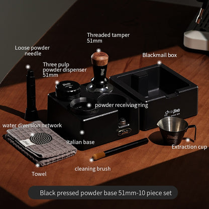 BINCOO Coffee Tamping Hammer Base Set Powder Spreader Tamper Set Coffee Machine Handle Filling Storage Rack Italian Coffee Utensils 51/58MM