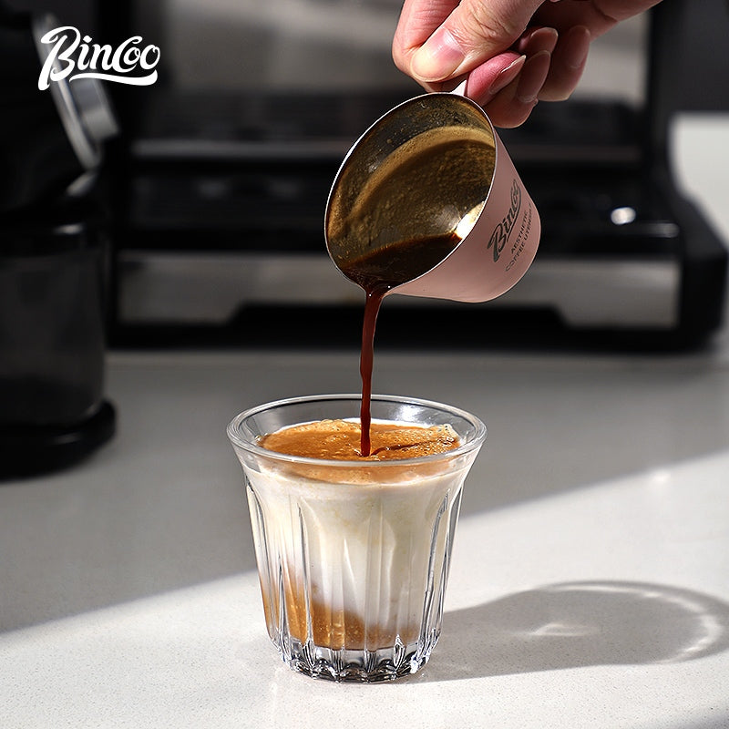 BINCOO Coffee Measuring Cups Stainless Steel Espresso Cups Household Milk Cup with Scale Ounce Cup 100ML
