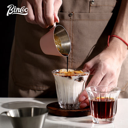 BINCOO Coffee Measuring Cups Stainless Steel Espresso Cups Household Milk Cup with Scale Ounce Cup 100ML