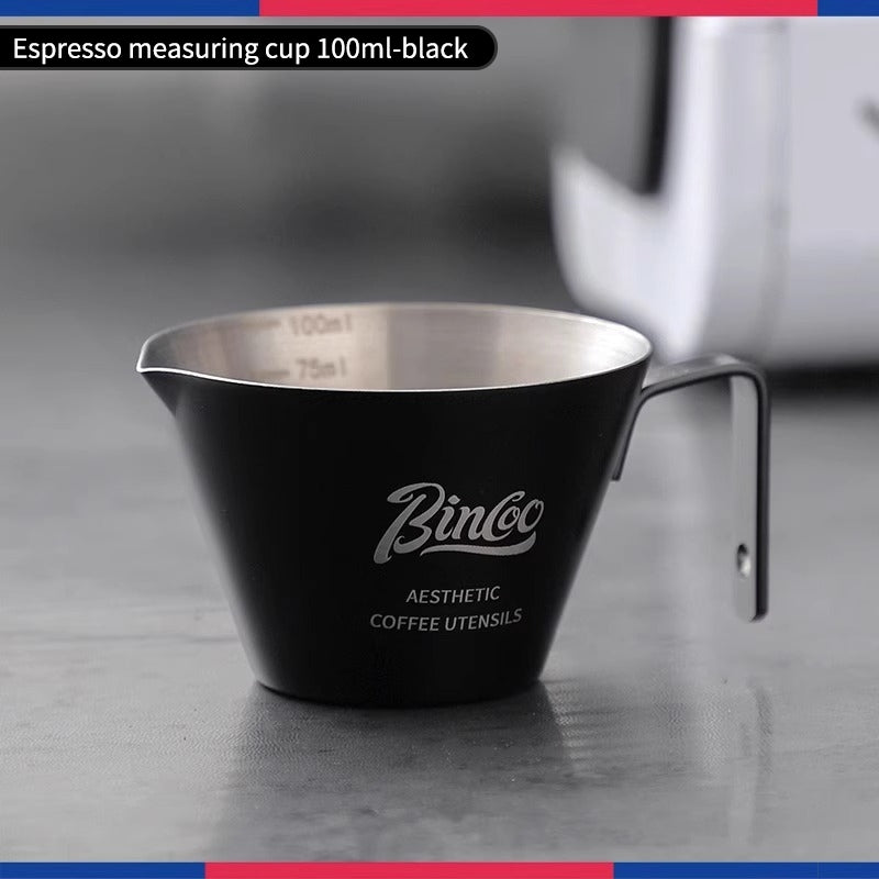 BINCOO Coffee Measuring Cups Stainless Steel Espresso Cups Household Milk Cup with Scale Ounce Cup 100ML